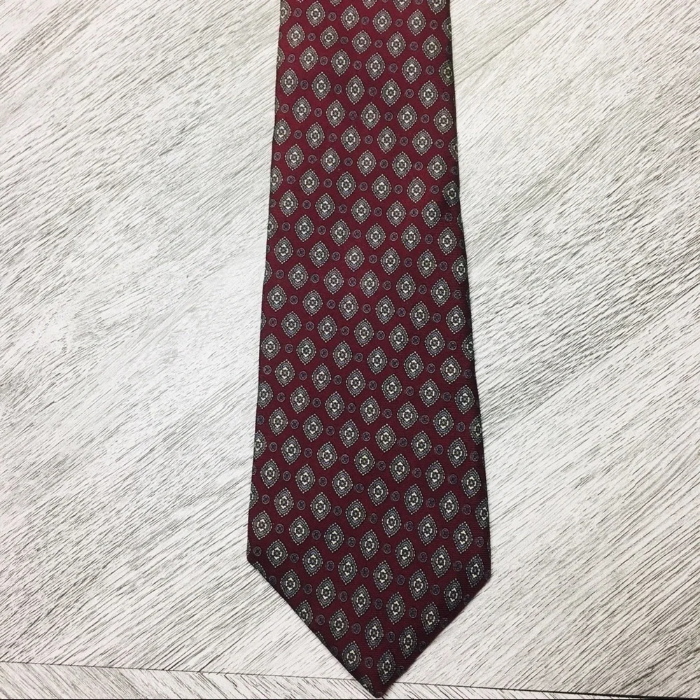 Christian Dior | Burgundy All Silk Printed Tie